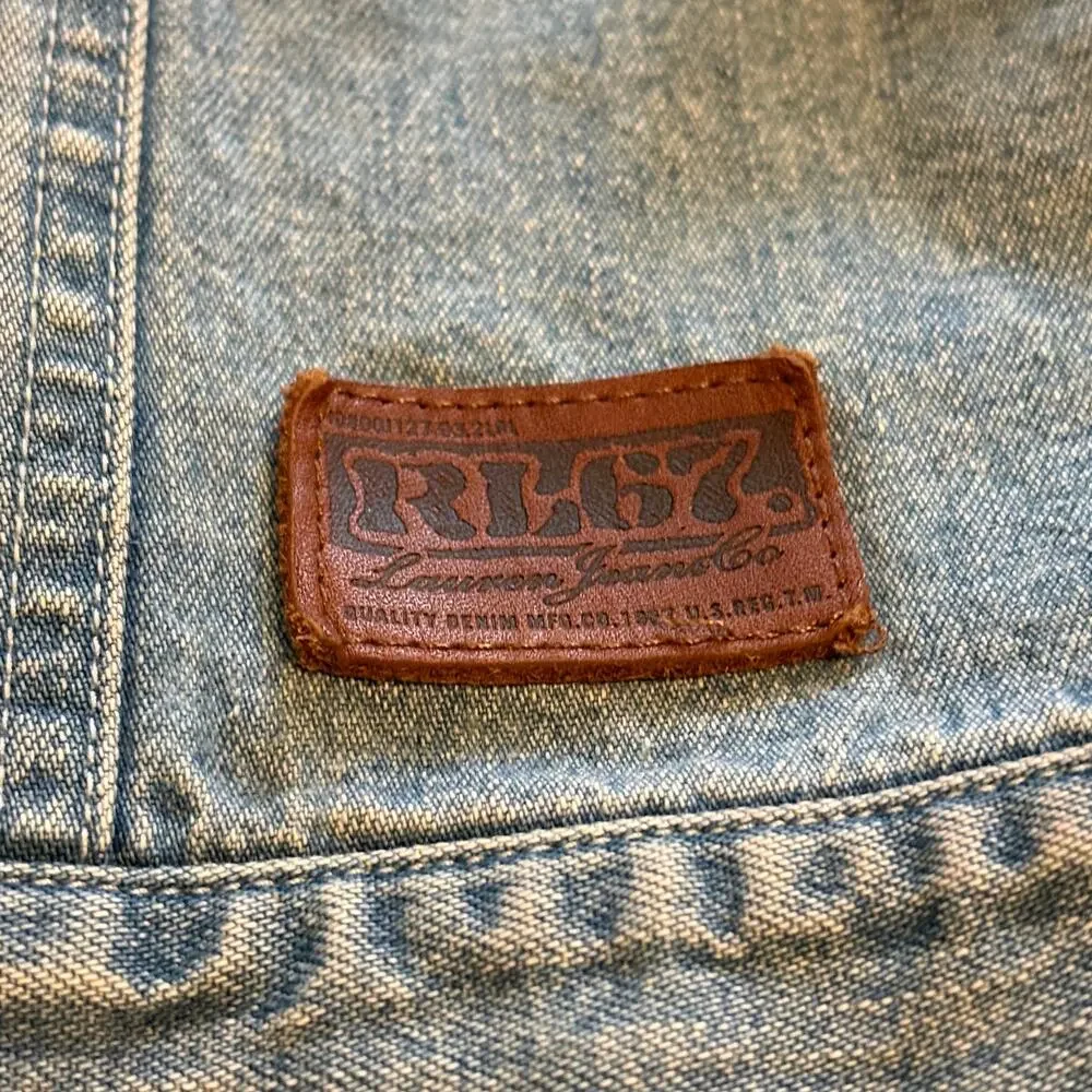 RL67 Ralph Lauren Denim Vest Corduroy Collar Cowgirl Western Cowgirlcore M